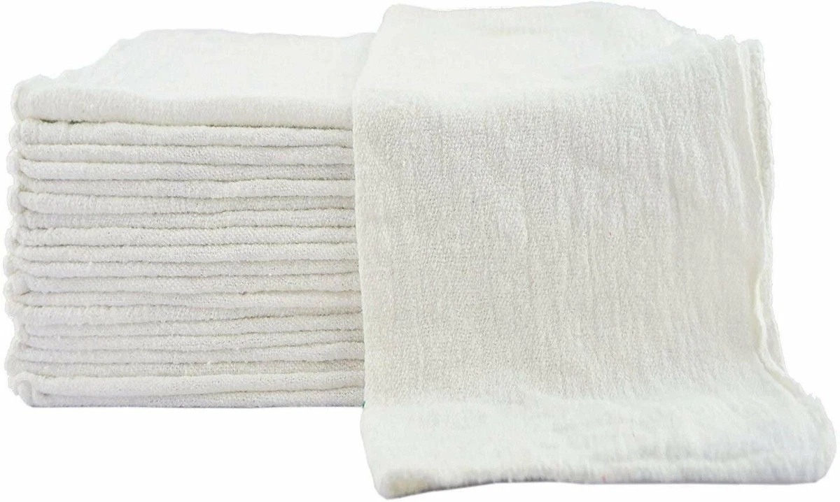 1000 New Industrial Shop Rags Cleaning Towels White Large 12x14