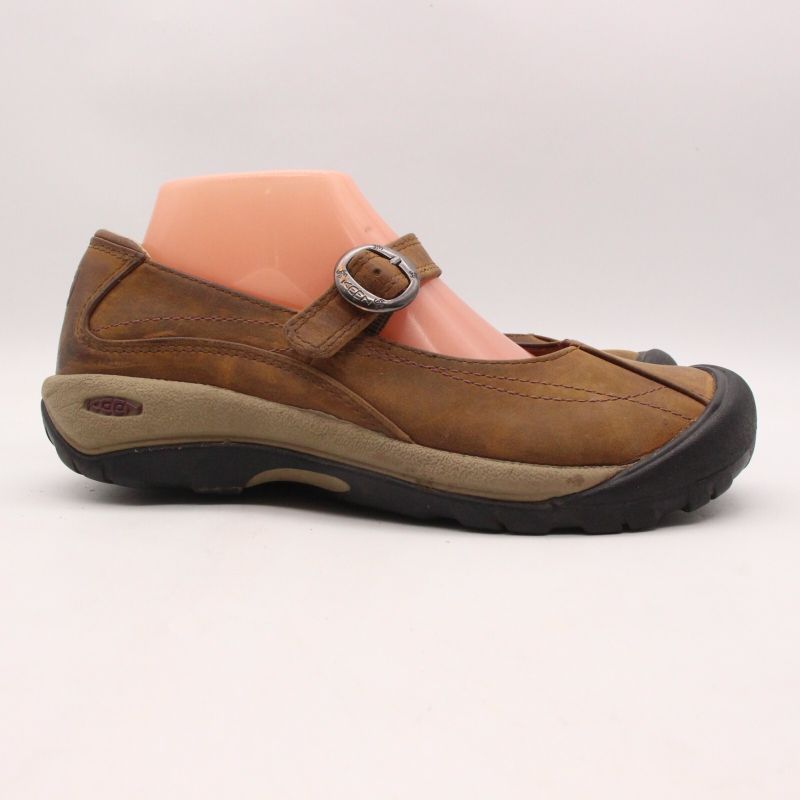 Zoccoli Keen Toyah Mary Jane scarpe slip on donna taglia 8 fibbia pelle marrone