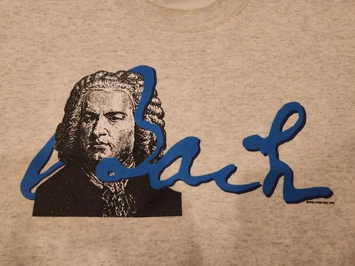 Johann Sebastian Bach Crewneck L Double Sided Preowned 1998 Lee Pullover Baroque - Picture 8 of 24