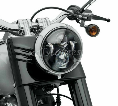 DOT 7" inch Motorcycle Headlight Round LED Hi/Lo Beam Projector For Harley Jeep - Picture 4 of 8