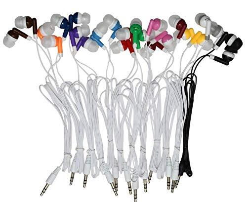 Kids Bulk Earbuds Headphones 25-Pack - 12 Color Assorted Wholesale Deal