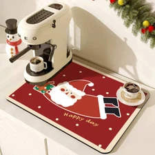 ColourTree Chirstmas Gift Dish Drying Mat with Non-slip Rubber Backed