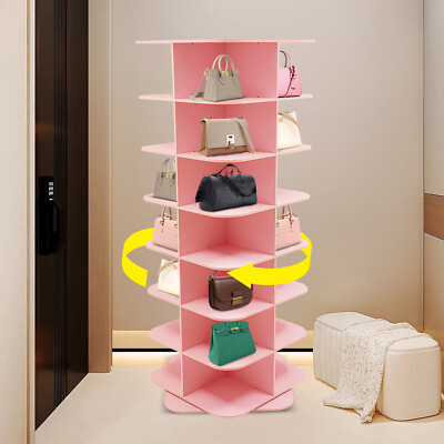 Design Pink Shoe Holder Pink Rotating Shoe Rack Tower Spinning