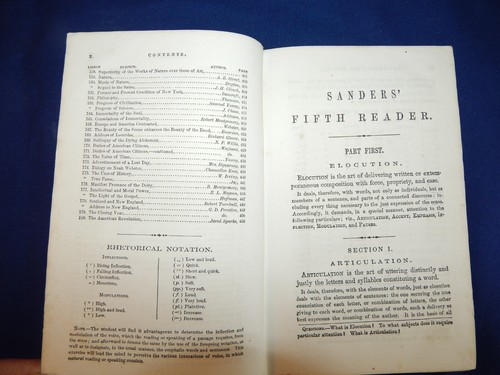 RARE 1st Edition 1860 The School Reader Fifth Book Revised by CHARLES SANDERS - Picture 11 of 17