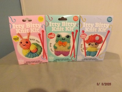 Itty Bitty Knit Kits Set of 3- Speedy Snail/Dapper Froggy/Fun Guy NEW