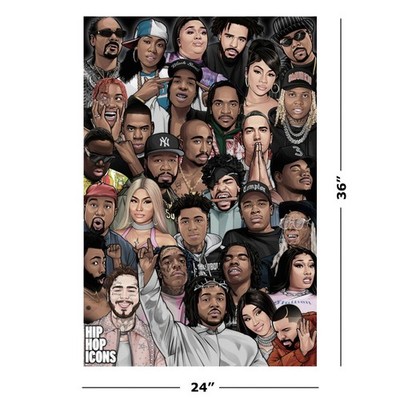 Hip Hop Icons - Music Poster (Montage Of Hip Hop's Legends) (Size
