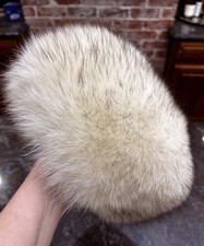 Genuine Blue Fox Fur Hat Pillbox Style Women's Size M L