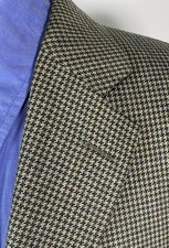 Jos A Bank 41R Green Blue Orange Check Silk Wool Tweed Sport Coat Blazer Jacket