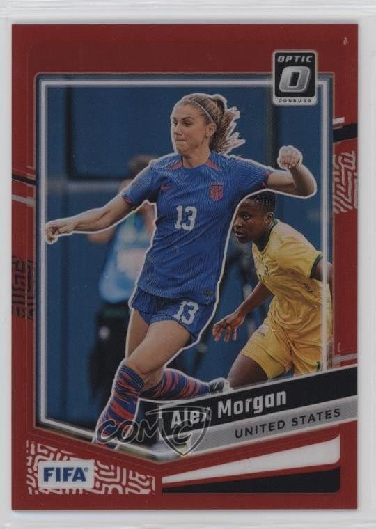 2023-24 Panini Donruss FIFA Optic Red Prizm 197/299 Alex Morgan #64 1jo8