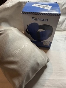 Sarisun Neck Travel Pillow Set w/ Eye Sleep Mask & Storage Bag Black SSNH001