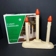 Vintage Christmas 3 Lite Candolier Electric Light Candelabra Dripping Noma (A)