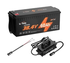 LiTime 36V 60Ah LiFePO4 Golf Cart Battery with 43.8V 25A Charger, Built-in 12...
