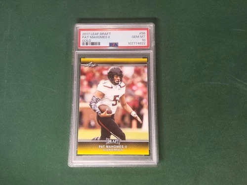 2017 Leaf Draft PATRICK MAHOMES II Gold Rookie Card #56 Graded PSA 10 GEM MINT