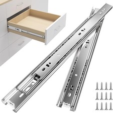 14 Inch Heavy Duty Drawer Slides Side Mount 100 LB Capacity, 1 Pair Full Exten