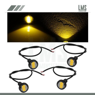 4Pcs Amber Tail Signal Side Marker Lights Motor LED Eagle Eye 18mm 9W Fog Lamp