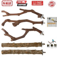 5PCS Bird Perch Stand Natural Wooden Parrot Stand Branch,3 Grape Wood Perch,2...