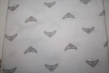 Luvable Friends Baby Girl Cotton Flannel Receiving Blanket Crown Tiara Heart 29"