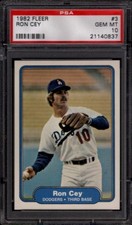 1982 FLEER # 3 RON CEY ☆LOW POP☆ LOS ANGELES DODGERS ☆RARE☆PSA 10 GEM-MINT