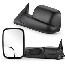 Pair Front Black Towing Mirrors Fits For 1994-1997 Dodge Ram 1500 2500 3500