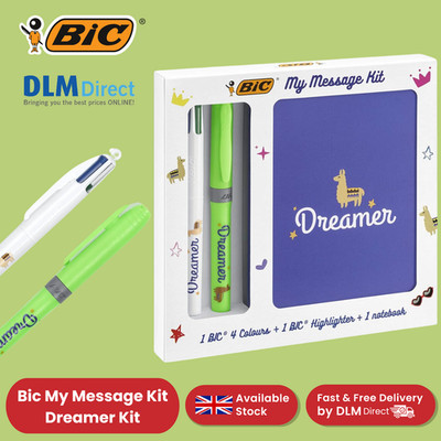 BIC My Message Dreamer Kit - Schreibwaren Set mit 1 Kugelschreiber, 4 Farben