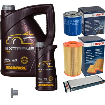 BOSCH Inspektionspaket 6 L MANNOL Extreme 5W-40 für Fiat Ducato Kasten 2.0 JTD