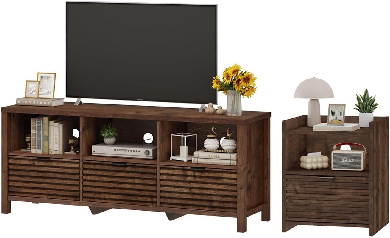 With Drawer - Rustic Oak Finish