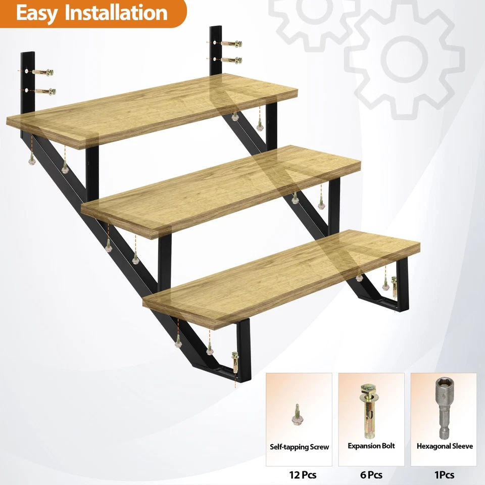 Elevador de escalera de acero - Paquete de 2 cuerdas, 3 peldaños para cubierta, larguero de acero resistente - NUEVO Foto 4 de 4