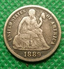 1889 s Seated Liberty Dime Coin 1837-1891 #M27   Coin
