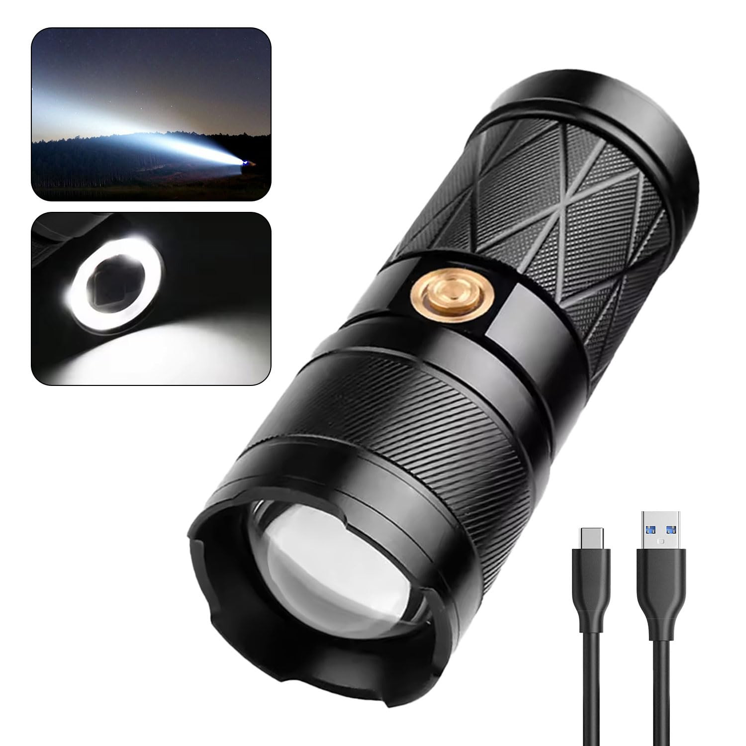 High-Power Rechargeable LED Flashlight for Bright Long-Lasting Use