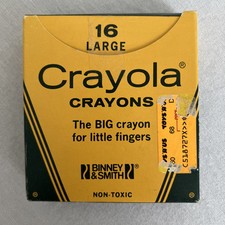 Vintage Binney  Smith No. 160 Large Crayola Crayons 16 Count Unused Retired