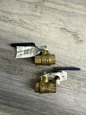 X2 NIBCO T-FP600A 1/2'' FIPT Brass Ball Valves NL998H6 Lot Of 2!