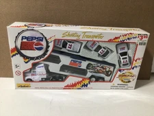 Pepsi Cola Shooting Toy Transporter Truck and 4 Cars 1996 New in Box