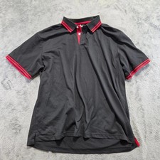 Men's Black Polo Shirt Size XL Short Sleeve Collared Casual Wear Collared