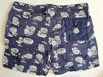 Authentic Moncler Men's AOP Cartoon print Swim trunks Shorts | eBay