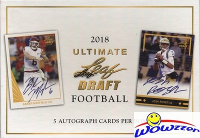 2018 Leaf ULTIMATE Draft Football HOBBY Sealed Box-5 AUTOS! Josh Allen RC Year!