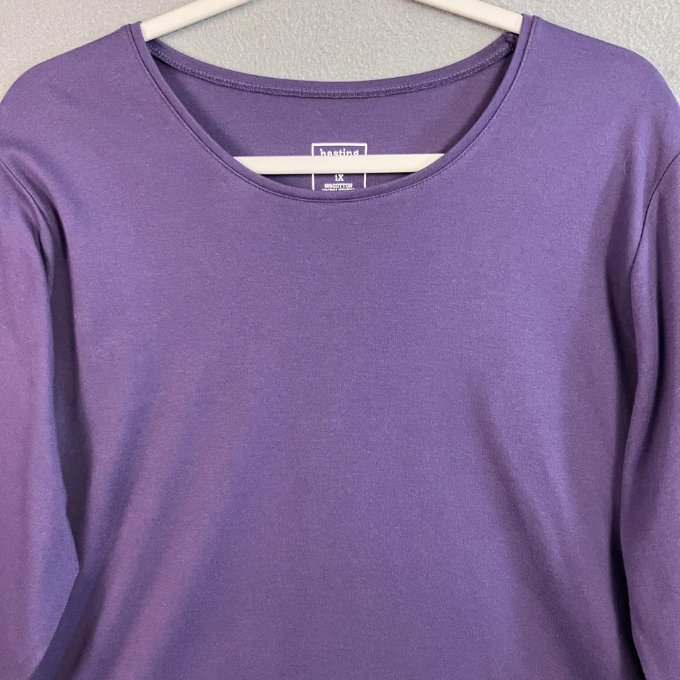 Hasting & Smith Women's Long Sleeve Tee Size 1X Purple NWT - Image 4 of 4