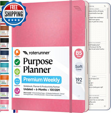 Purpose Planner Notebook B5 7.5  X9.8  Undated 2026 Daily Weekly and Monthly Prod