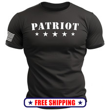 PATRIOT T-Shirt - with USA 250 Sleeve Flag - america 1776 2a S-2X 4 COLORS