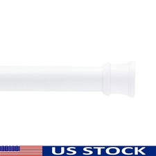 Adjustable No Tools Tension Shower Curtain Rod Heavy Duty Steel Easy Install New