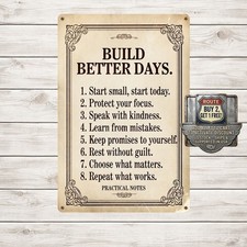 Rustic Iron Style Metal Sign Vintage Aesthetic Home Wall Art 8x12