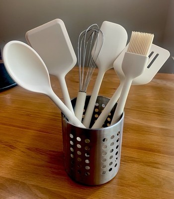 Core Kitchen Utensils Caddy Silicone set of 6 pcs w/STAINLESS STEEL holder 
