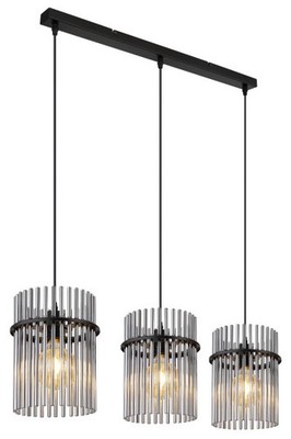 Globo 3er Hängeleuchte Gorley schwarz chrom 80 x 20 x 140 cm  Deckenlampe