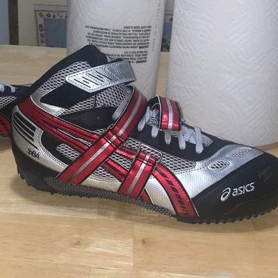 ASICS SPIVA Track Spike Shoes Black Silver Red Track & Field Athletic Footwear