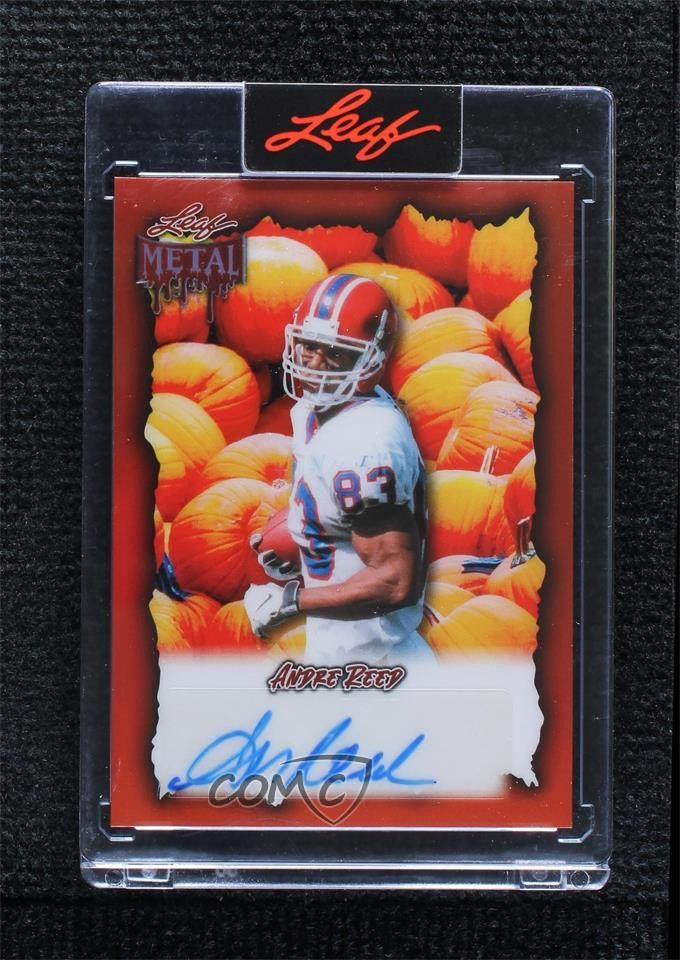2025 Leaf Metal Halloween Pumpkins Prismatic 1/1 Andre Reed Auto HOF 12l4