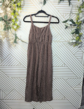 Zara Girls Brown Jumpsuit Polka Dot Sleeveless Button Detail Flowy Size 13/14