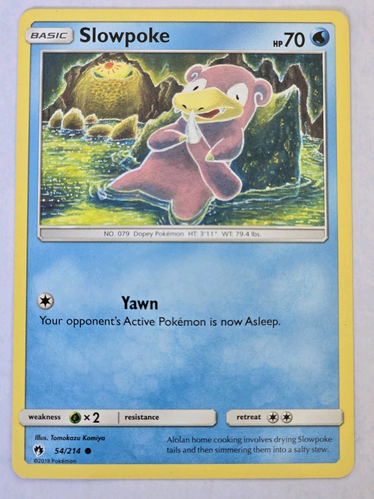 Slowpoke 54/214 Common SM - Lost Thunder Pokémon Card