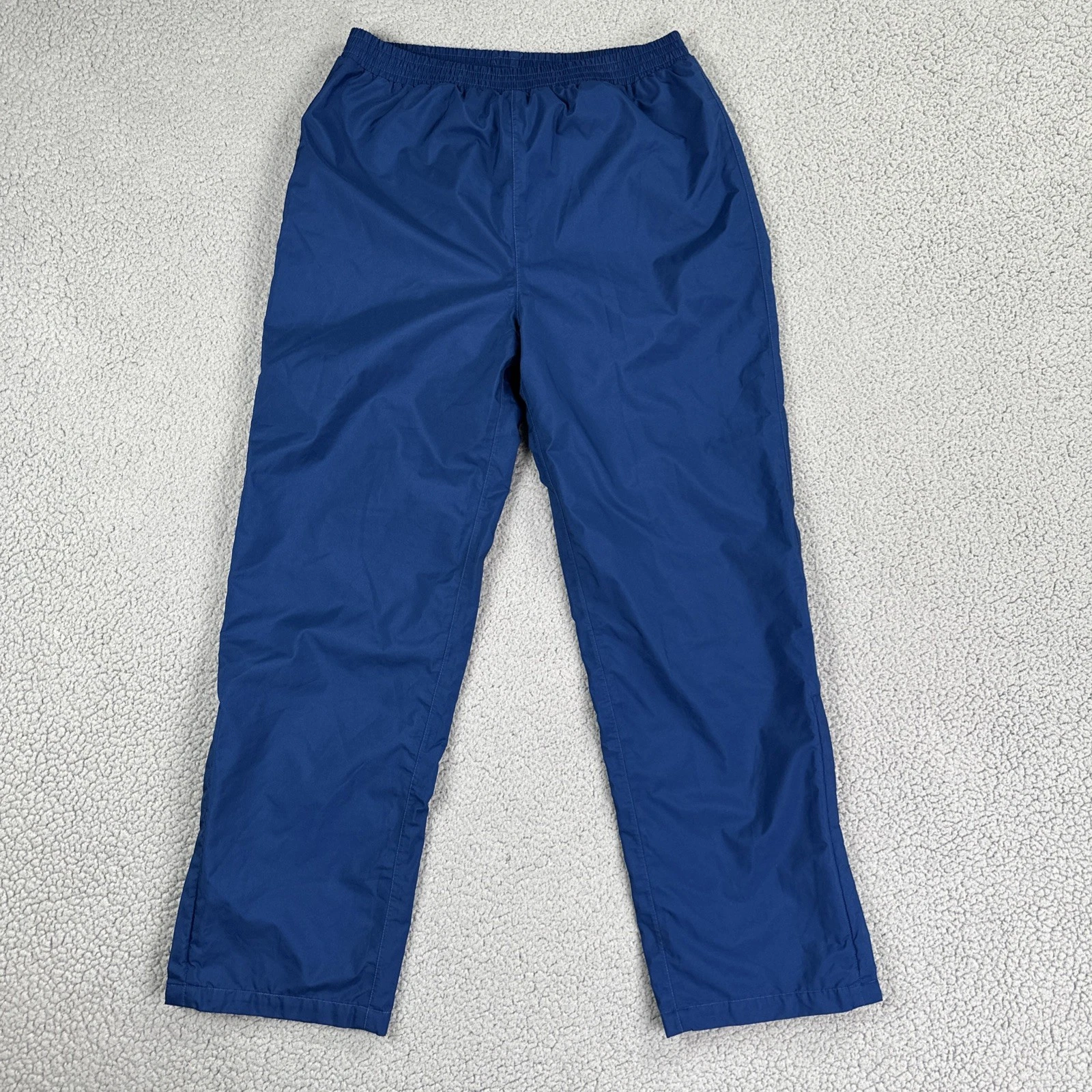 VTG Eddie Bauer Gore-Tex Waterproof Pants Men Medium Blue Ankle Zip Lined