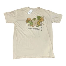 Vintage Frog & Toad Together 1972 Arnold Label Fun Graphic Crop Baby Tee Size XL
