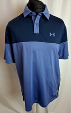 Under Armour Short Sleeve Polo Shirt Smart Casual Designer Blue Large E4338