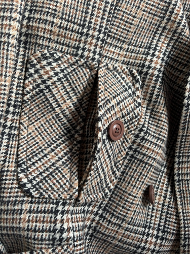 WINDSMOOR 100% WOOL TWEED COAT 10 8 vintage long trench check sherlock unworn - Picture 17 of 24